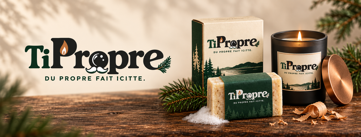 Savon et bougie TiPropre dans un décor québécois chaleureux