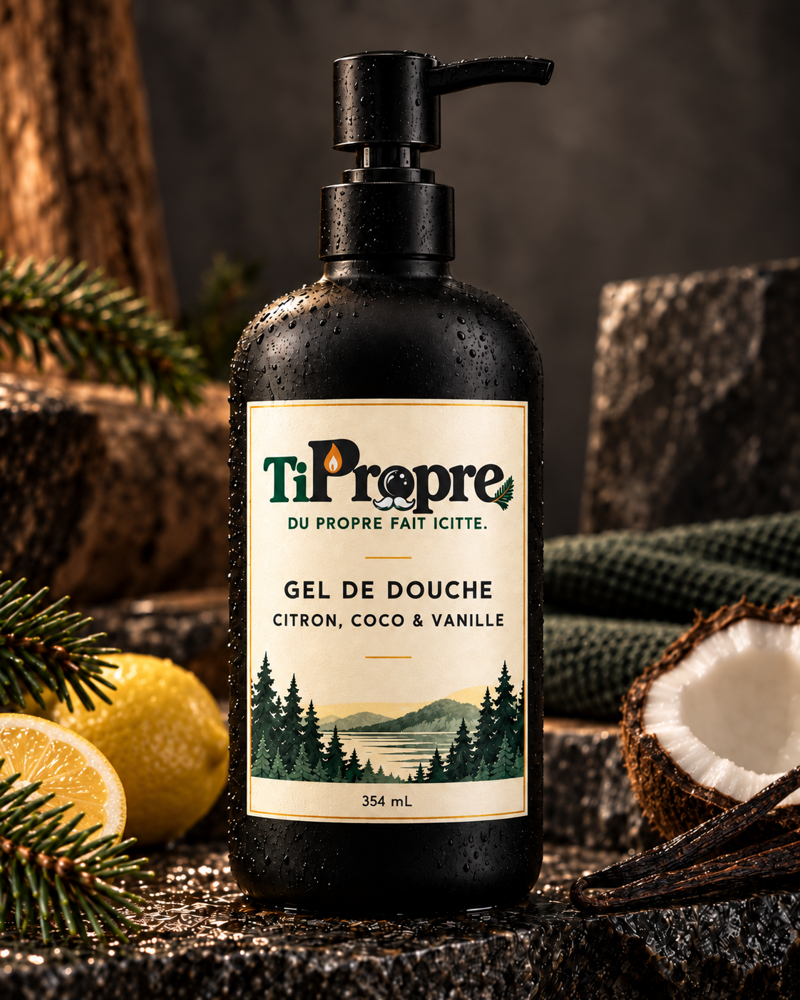 Bouteille de gel de douche TiPropre Citron, coco et vanille